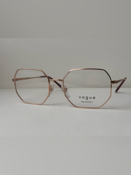 Vogue Accessories - Vogue Rose Gold Geometric Metal Frame Glasses